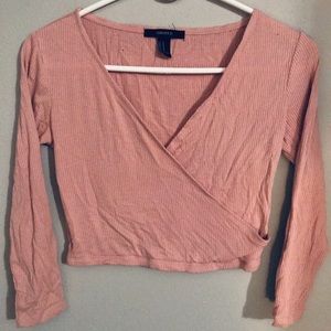 Light pink low-cut crop top